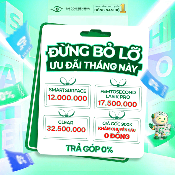 Ưu đãi xóa cận tại Bệnh viện Mắt Sài Gòn Biên Hòa