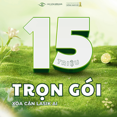 Xoá cận LASIK trọn gói 15 triệu tại Mắt Sài Gòn Biên Hòa